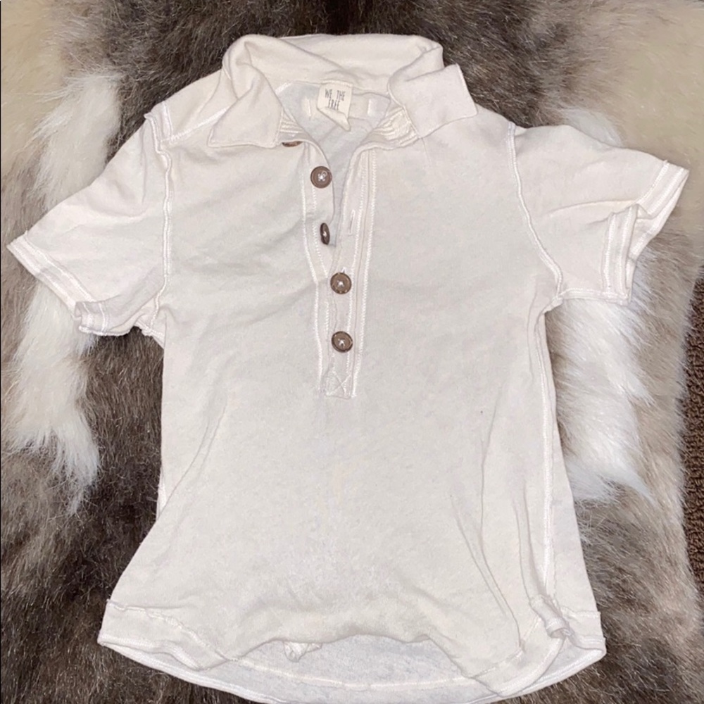 White Free people button up top/blouse